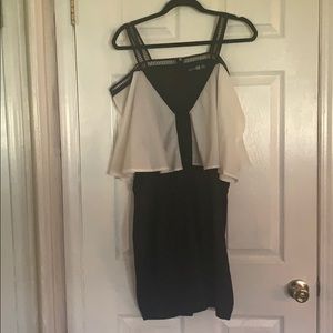 Black and white mini dress